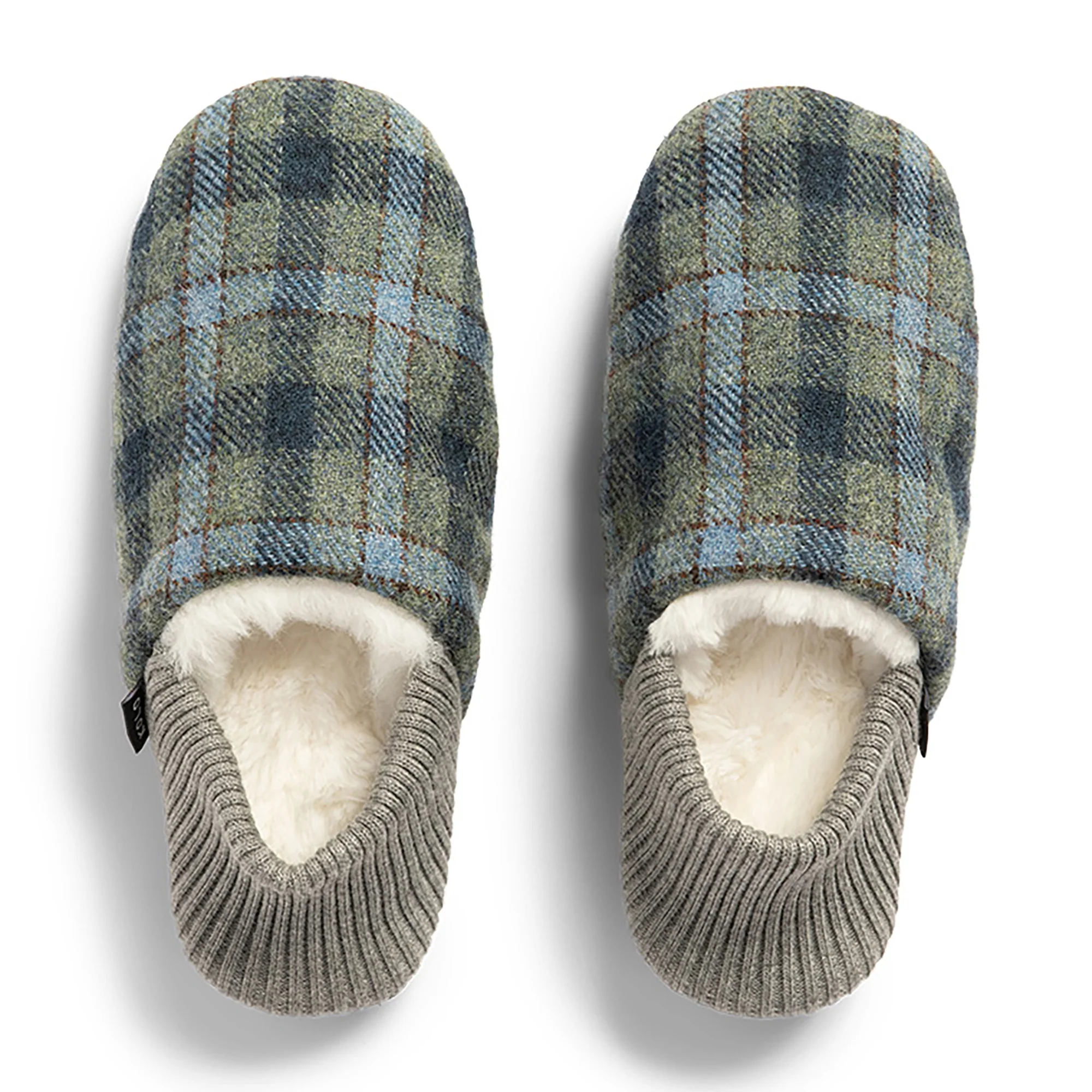 Lanton Tweed House Shoes - Fur-Lined - Image 3